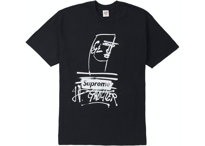 Men's Large Supreme Jean Paul Gaultier Tee Shirt Black SS19