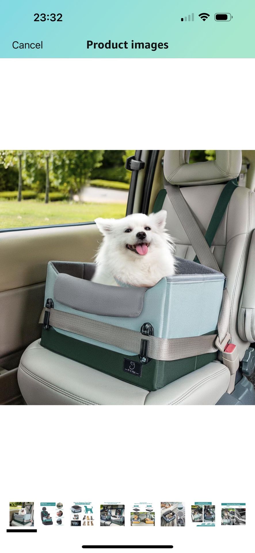A4Pet Small Dog Car Seat for Small Dogs - Dog Booster Car Seat for Small Dogs Under 25, Portable Dog Crate for Car Seat with Patent Buckles, Clip-On S