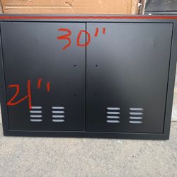 VEVOR Outdoor Kitchen Doors, 30W x 21H Inch, 304 Stainless Steel Double Doors with Vents, BBQ Access Door with 2 Detachable Handles, for BBQ Island