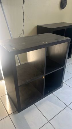 Black 4-Cube Storage Shelf Unit 3 piece
