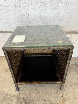 Glass top side table