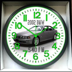 Wall Clock 2002 BMW Garage Mechanic Shop Glow In The Dark Wall Clock New!