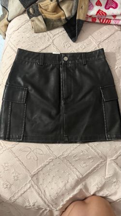 Black leather skirt