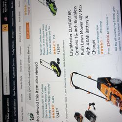 Brand New LawnMaster 40Volt Cordless Mower Still In The Box