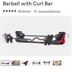 BowFlex SelectTech 2080 Barbell with Curl Bar with additional weight