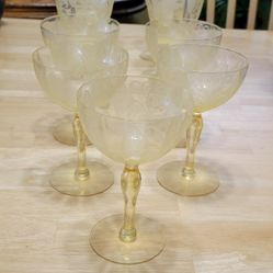 Yellow Crystal Wine Glasses