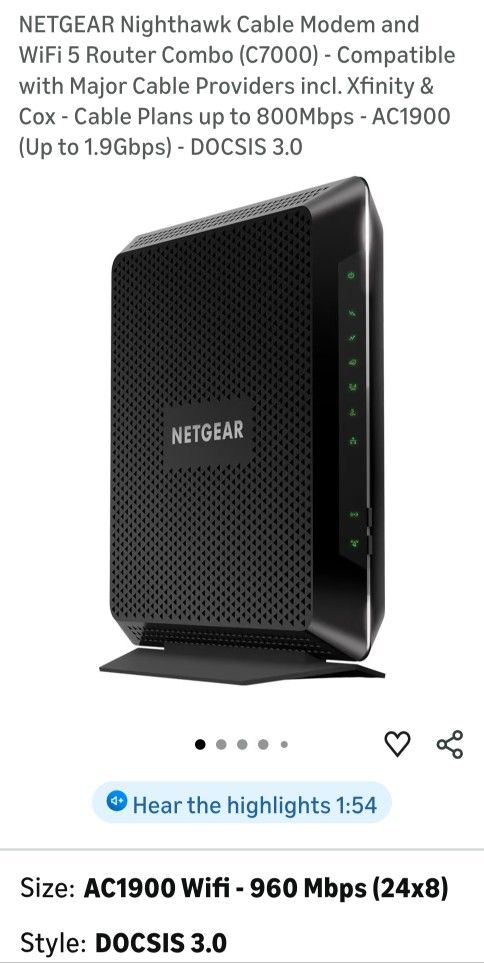 Netgear AC1900 C7000v2