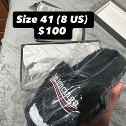 Balenciaga Furry Slides ‘Black’ Size 41 (8)