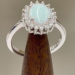 Sterling Sil Er Will Not Turn,Opal Engagement Ring 4-13