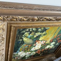 Antique Painting With Gold Frame