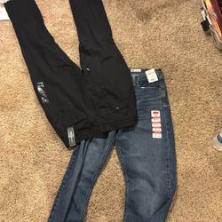 34x34 Brand New Wrangler Dark Boot Cut Jeans And New Polo Black Dress Pants. 