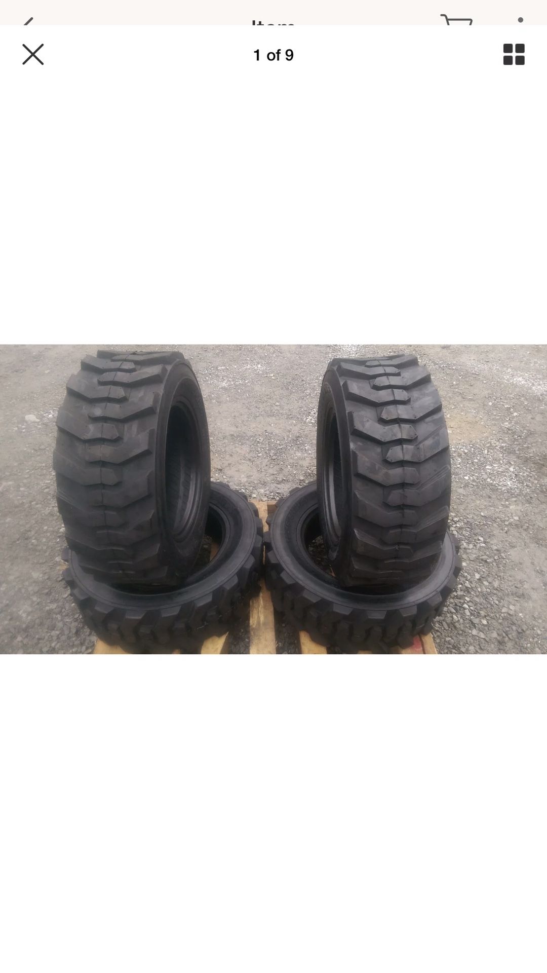 SET of 4 BRAND NEW 10X16.5 Skid steer tires with 10 ply rating - 10-16.5