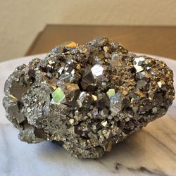 2.1 Lb  (967g) Pyrite Specimen Quartz Crystal 