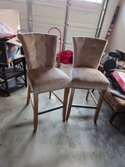 Tall Chair - Pink Beige Set of 2