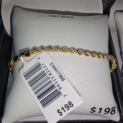 14KT Yellow Gold 7.5" Rope Bracelet