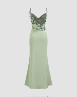 Cider Sage Green Satin Maxi Dress XXS New with tags