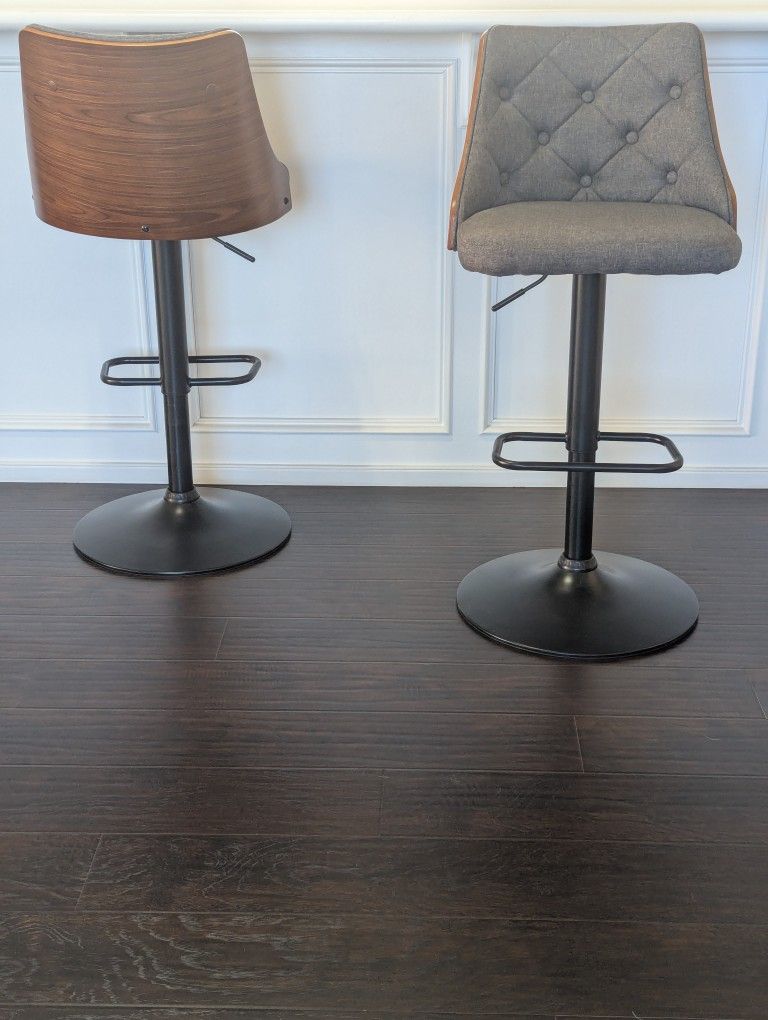 Grey Fabric Bar Stools