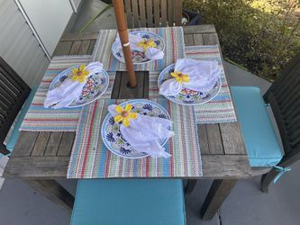Teak Outdoor Dining Table and Chairs
