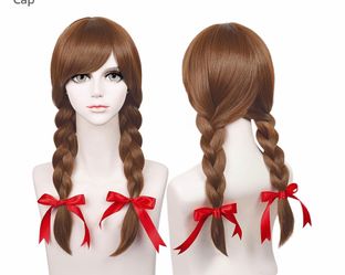Brown braided Halloween wig new