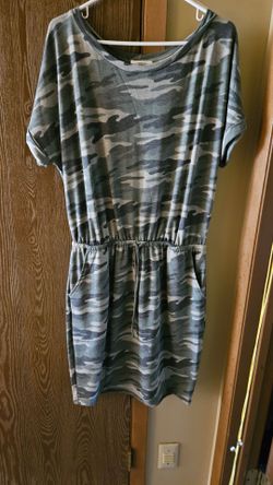 Ladies army green drawstring waist dress