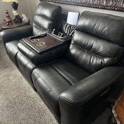 Leather Sofa And Recliner 