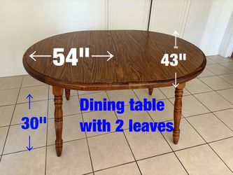 Dining  table  with  2  leaves  &  8  chairs  -  $300