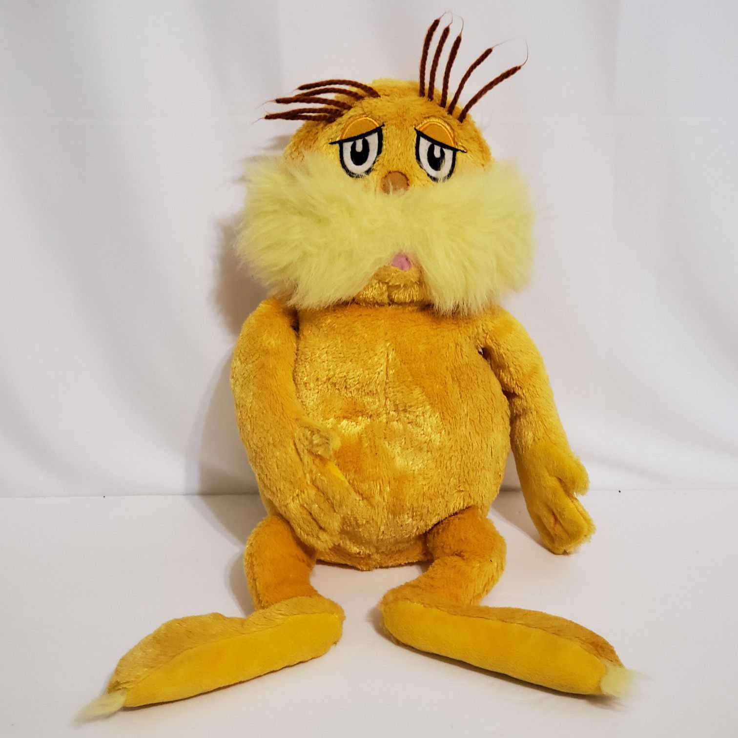 Kohl's Cares Dr Seuss Plush The Lorax Yellow 16" Tall Stuffed Toy Animal Kids