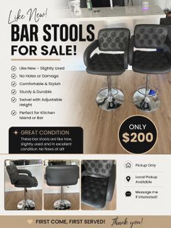 Leather bar stools (2)
