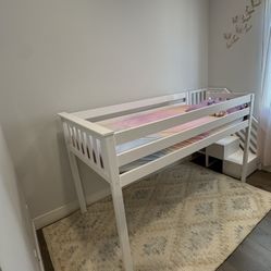 Max & Lily White Twin Loft Bed