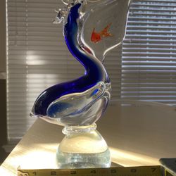 Murano Italy Hand Blown Glass Pelican Art Glass Statue
