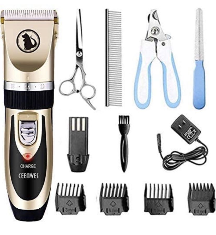 Pet grooming clippers and accessories