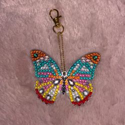 Colorful gem butterfly keychain.