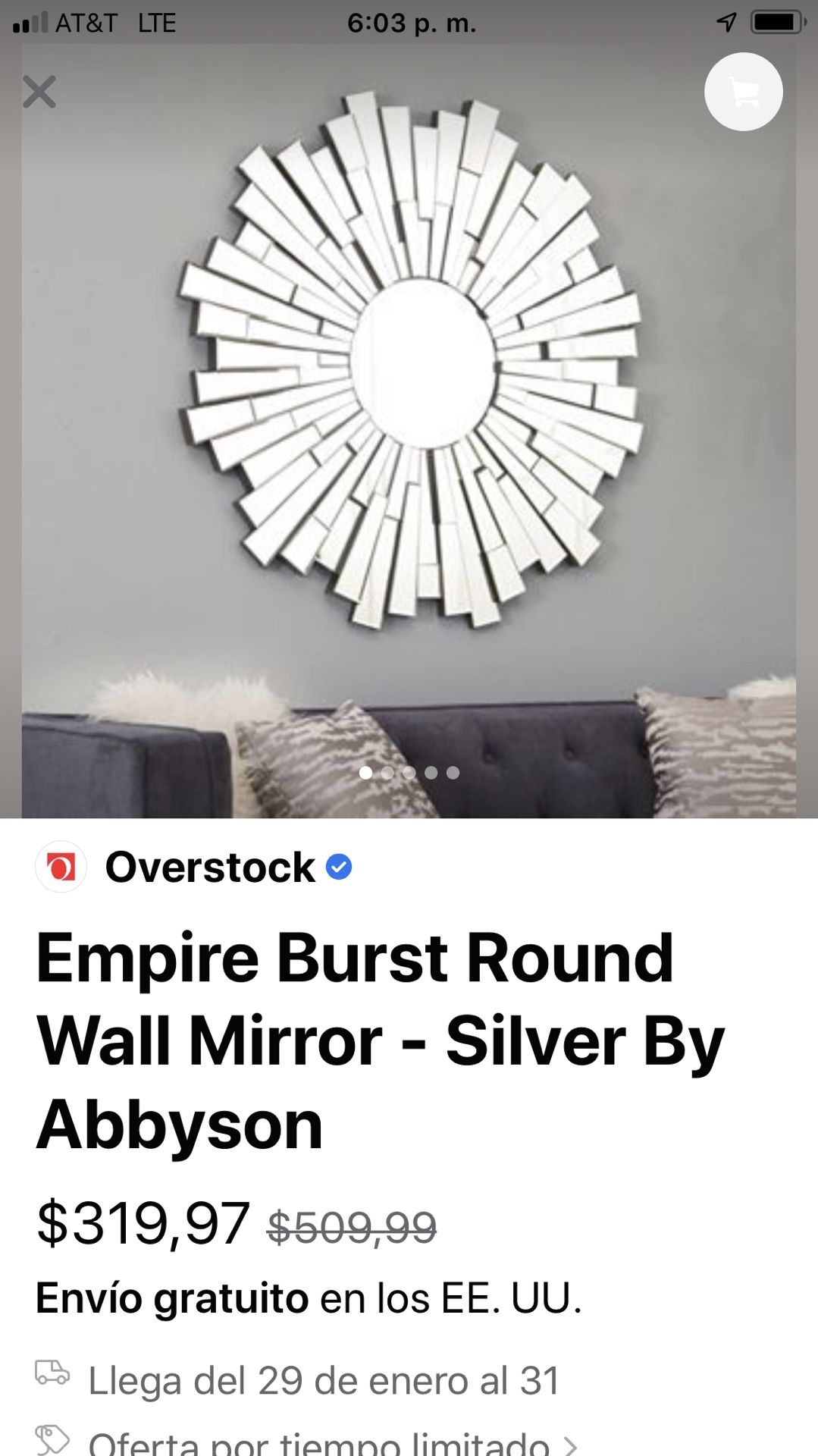 Empire Burst Round wall Mirror (silver ) un pequeñito corte no más , en muy buen estado