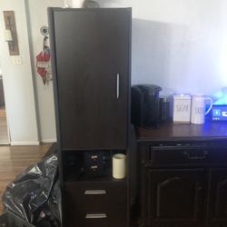 (2) Dark Brown Cabinets