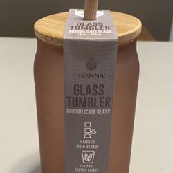 FROSTED GLASS GOLD TUMBLER