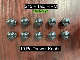 BRAND NEW! Round Cabinet Knobs (Set Of 10) - Matte Black