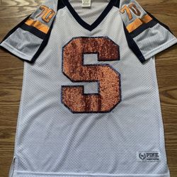 Pink Victoria Secret 5th & Ocean Syracuse University Orange #70 White Jersey Woman’s Size XS