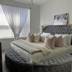 ROUND BED in Grey - Storage All Around 😍👏🏻👏🏻😍
