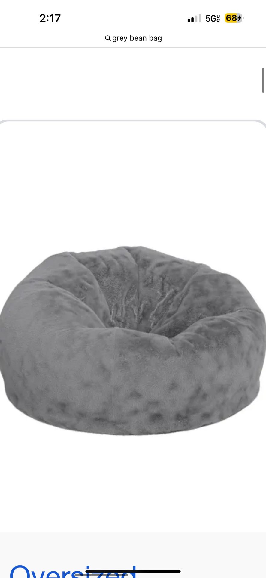 Grey bean bag 