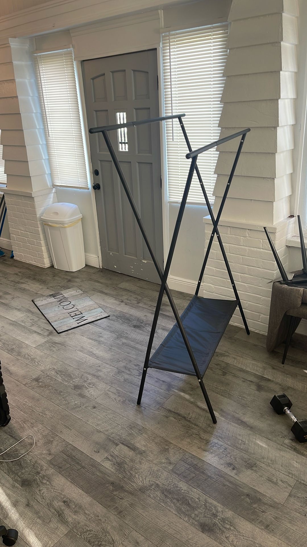 Portable Clothes Rack with Shelf - Like New