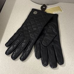 Michael Kors Leather Gloves Size XL NEW 
