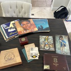 Old Records, Antiques, Cigar Boxes