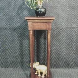 Tall Narrow Hard Wood Column Plant Stand Side Table Bombay Company