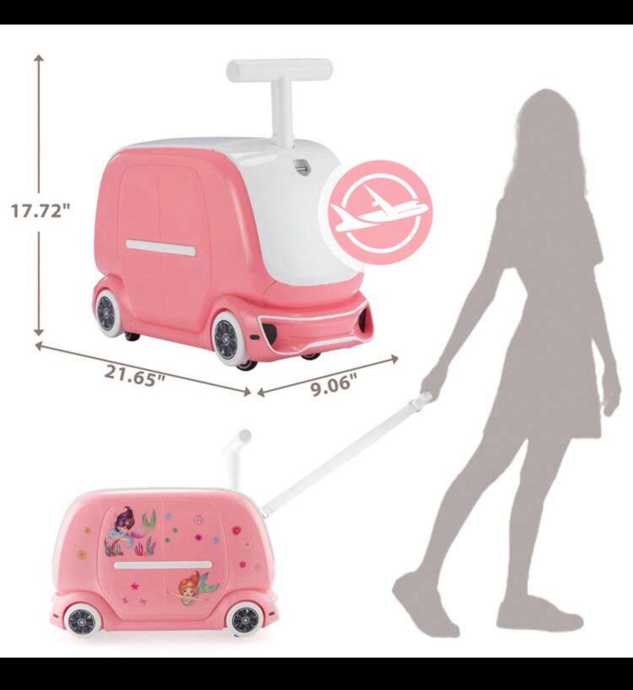 Suitcase/ carry On— Maleta Y Carrito Para Viajes (pink)