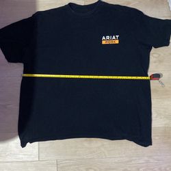 Ariat black cotton t-shirt with yellow logo. Size: XL