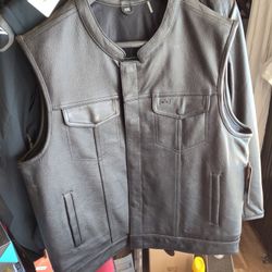 Motorcycle Club Leather Vest Available In Different Sizes $165 Each