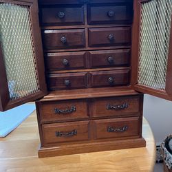 Vintage Wooden Jewelry Chest