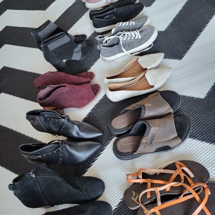 Shoe Lot, 9 Women's, Heals, Athletic, Sandals, Comfort, Leather