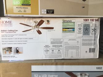 Petersford 52 in. Integrated LED Indoor Brushed Nickel Ceiling Fan with Light Kit and Remote Control