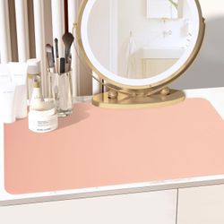 Vanity Desk Mat Waterproof Protector, Double-Sided Makeup Mat for Vanity Tabletop, Oilproof Vanity Cover Accessory for Women, Home Decor Desk Organize